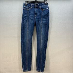 Judy Blue Jeans Women's 3/26 Dark Blue Skinny Fit Mid Seam Ankle Preppy Normcore